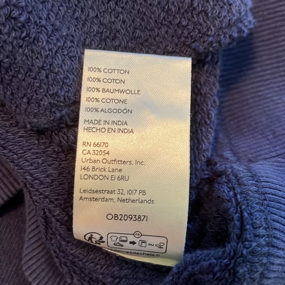 Free People Blue Double Zip Redwood Cardi Cotton Hoodie Oversized Medium NWT - Picture 14 of 14